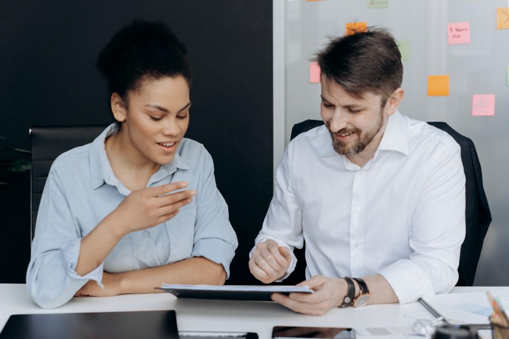 A Man and a Woman Working Together